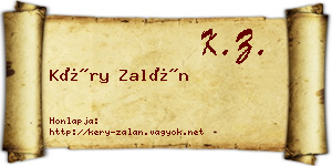 Kéry Zalán névjegykártya