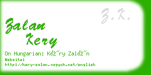 zalan kery business card